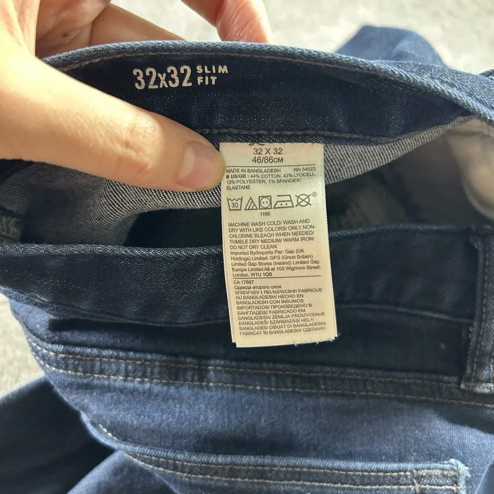 Banana Republic Traveler Jeans Mens 32X32 Slim Straight Leg Dark Wash Denim